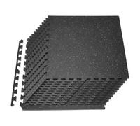 VEVOR Esterilla Puzzle 24 Piezas de 610 x 610 x 14 mm, Suelo Gimnasio de Goma EVA Alta Densidad, Colchoneta de Ejercicios con Puntos Blancos Antideslizante Antigolpe Antiruido para Equipo Pesado, Casa