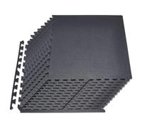 VEVOR Esterilla Puzzle 24 Piezas de 610 x 610 x 14 mm, Suelo Gimnasio de Goma EVA Alta Densidad, Colchoneta de Ejercicios Color Negro Antiruido Antideslizante Antigolpe para Equipo Pesado Casa Oficina