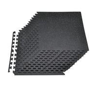 VEVOR Esterilla Puzzle 24 Piezas de 610 x 610 x 14 mm, Suelo Gimnasio de Goma EVA Alta Densidad, Colchoneta de Ejercicios con Puntos Azules Antideslizante Antigolpe Antiruido para Equipo Pesado, Casa