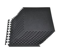 VEVOR Esterilla Puzzle 24 Piezas de 610 x 610 x 14 mm, Suelo Gimnasio de Goma EVA Alta Densidad, Colchoneta de Ejercicios con Puntos Azules Antideslizante Antigolpe Antiruido para Equipo Pesado, Casa