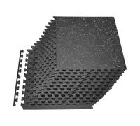 VEVOR Esterilla Puzzle 24 Piezas de 610 x 610 x 14 mm, Suelo Gimnasio de Goma EVA Alta Densidad, Colchoneta de Ejercicios con Puntos Grises Antiruido Antideslizante Antigolpe para Equipo Pesado, Casa