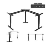 VEVOR Estructura de Mesa Elevable de Triple Motor, Altura Ajustable 60-125 cm, Marco de Escritorio Elevable Eléctrico, 4 Ajustes, 3 Patas de Mesa de Esquina con Control Inteligente para Oficina Hogar
