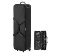 VEVOR Estuche con Ruedas para Equipo de Estudio 118 x 37 x 30 cm, Bolsa con Ruedas para Cámara, Correas, Asa Acolchada en el Compartimento para Soportes de Iluminación, Trípodes y Telescopios, Negro