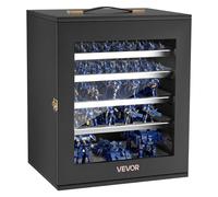 VEVOR Estuche de Almacenamiento para Miniaturas, Caja de Transporte en Miniatura con Carcasa de Madera Puerta de Acrílico Cerrojo y Mango, 5 Bandejas Magnéticas, para Colecciones, Figuras de Acción