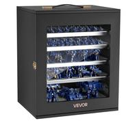 VEVOR Estuche de Almacenamiento para Miniaturas, Vitrina Expositora en Miniatura para Figuras de Acción con Puerta de Acrílico Carcasa de Madera Mango y Cerradura, 5 Bandejas Magnéticas, Colecciones