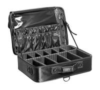 VEVOR Estuche de Maquillaje de 3 Niveles Conveniente Caja de Almacenamiento de Transporte con Asas, Correa, Bolsa de Maquillaje Oxford Impermeable Regalo de Maquillaje para Mujeres y Niñas, Negro