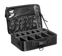 VEVOR Estuche de Maquillaje de 3 Niveles Conveniente Caja de Almacenamiento de Transporte con Asas, Correa, Bolsa de Maquillaje Oxford Impermeable Regalo de Maquillaje para Mujeres y Niñas, Negro