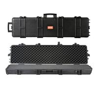 VEVOR Estuche Largo para Armas 138 cm Estuche Rígido para Rifle 3 Capas de Acolchado de Espuma Maletín para Rifle de Caza, con Cerradura, PP, Impermeable, Transporte Conveniente con Ruedas para Rifle
