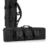 VEVOR Estuche para Rifle Bolsa Táctica Larga para Transporte de Armas 107 cm con Sistema MOLLE Funda para Rifle con Correa para Hombro Cremallera con Cerradura para 2 Rifles 102 cm y 2 Pistolas, Negro