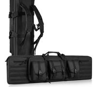 VEVOR Estuche para Rifle Bolsa Táctica Larga para Transporte de Armas 107 cm con Sistema MOLLE Funda para Rifle con Correa para Hombro Cremallera con Cerradura para 2 Rifles 102 cm y 2 Pistolas, Negro