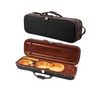 VEVOR Estuche para violín de tamaño completo 4/4, higrómetro integrado, bolsa de transporte portátil ligera, con forro de felpa, correas de hombro, antiarañazos, forma oblonga profesional, para violín