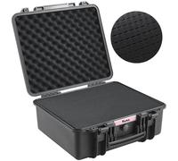 VEVOR Estuche Rígido de Pistola con Espuma de PU Precortada para 6 Pistolas Resistente al Agua y Polvo, 491 x 434 x 211 mm, Estuche para Pistola con Cerradura se Puede Llevar en Tren, Avión, Negro
