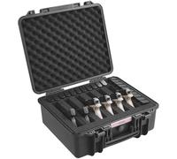 VEVOR Estuche Rígido de Pistola con Espuma de PU Precortada para 6 Pistolas Resistente al Agua y Polvo, 491 x 434 x 211 mm, Estuche para Pistola con Cerradura se Puede Llevar en Tren, Avión, Negro