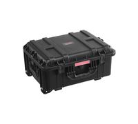 VEVOR Estuche Rígido Impermeable de 573 x 450 x 277 mm con Ruedas Giratorias y Manija Retráctil, Estuche Protector Impermeable IP67 con 4 Clips, 4 Orificios para Candado y Espuma Insertada, Negro