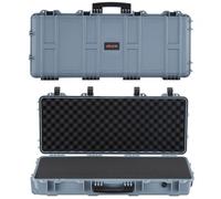 VEVOR Estuche Rígido para Armas Largas, con Cerradura y Espuma Precortada de 4 Capas, Enrollable, Resistente al Agua IP67 y Polvo, 978 x 420 x 173 mm, Color Gris, para Viajes en Avión y Tren