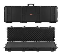 VEVOR Estuche Rígido para Armas Largas, con Cerradura y Espuma Precortada, Enrollable, Resistente al Agua IP67, 1391 x 435 x 188mm, Color Negro, para Viajeros, Aficionados al Tiro, y Cazadores