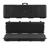 VEVOR Estuche Rígido para Armas Largas, con Cerradura y Espuma Precortada, Enrollable, Resistente al Agua IP67, 1391 x 435 x 188mm, Color Negro, para Viajeros, Aficionados al Tiro, y Cazadores