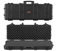 VEVOR Estuche Rígido para Armas Largas, con Cerradura y Espuma Precortada, Enrollable, Resistente al Agua IP67, 1089 x 392 x 155 mm, Color Negro, para Viajeros, Aficionados al Tiro, y Cazadores