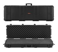 VEVOR Estuche Rígido para Armas Largas, con Cerradura y Espuma Precortada, Enrollable, Resistente al Agua IP67, 1341 x 425 x 180 mm, Color Negro, para Viajeros, Aficionados al Tiro, y Cazadores