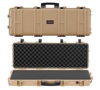 VEVOR Estuche Rígido para Armas Largas, PP, con Cerradura y Espuma Precortada, Enrollable, Resistente al Agua IP67, 1089 x 392 x 155 mm, Color Caqui, para Viajar en Medios de Transporte Público