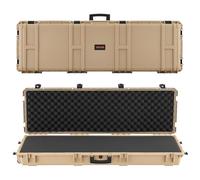 VEVOR Estuche Rígido para Armas Largas, PP, con Cerradura y Espuma Precortada, Enrollable, Resistente al Agua IP67, 1391 x 435 x 188 mm, Color Caqui, para Viajar en Medios de Transporte Público