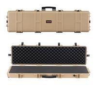 VEVOR Estuche Rígido para Armas Largas, PP, con Cerradura y Espuma Precortada, Enrollable, Resistente al Agua IP67, 1380 x 385 x 165mm, Color Caqui, para Viajar en Medios de Transporte Público