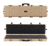 VEVOR Estuche Rígido para Armas Largas, PP, con Cerradura y Espuma Precortada, Enrollable, Resistente al Agua IP67, 1380 x 385 x 165mm, Color Caqui, para Viajar en Medios de Transporte Público