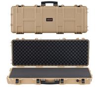 VEVOR Estuche Rígido para Armas Largas, PP, con Cerradura y Espuma Precortada, Enrollable, Resistente al Agua IP67, 1042 x 352 x 91 mm, Color Caqui, para Viajar en Medios de Transporte Público