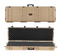 VEVOR Estuche Rígido para Armas Largas, PP, con Cerradura y Espuma Precortada, Enrollable, Resistente al Agua IP67, 1391 x 435 x 188 mm, Color Caqui, para Viajar en Medios de Transporte Público