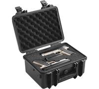 VEVOR Estuche rígido para Pistola con Espuma de PU Precortada para 2 Pistolas Resistente al Agua y Polvo, 365 x 295 x 197mm, Estuche para Pistola con Cerradura se Puede Llevar en Tren, Avión, Negro