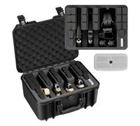 VEVOR Estuche Rígido para Pistola con Revestimiento de Espuma XPE, Funda para 4 Pistolas, Resistente al Agua y Polvo con Interior Personalizable y Asa 404 x 319 x 192 mm, Negro, Cumple con la TSA