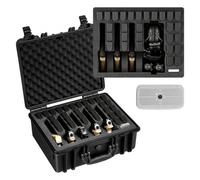 VEVOR Estuche Rígido para Pistola con Revestimiento de Espuma XPE, Funda para 5 Pistolas, Resistente al Agua y Polvo con Interior Personalizable y Asa 475 x 415 x 215 mm, Negro, Cumple con la TSA