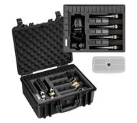 VEVOR Estuche Rígido para Pistola con Revestimiento de Espuma XPE, Funda para 6 Pistolas, Resistente al Agua y Polvo con Interior Personalizable y Asa 475 x 415 x 215 mm, Negro, Cumple con la TSA