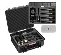 VEVOR Estuche Rígido para Pistola con Revestimiento de Espuma XPE, Funda para 7 Pistolas, Resistente al Agua y Polvo con Interior Personalizable y Asa 491 x 434 x 211 mm, Negro, Cumple con la TSA