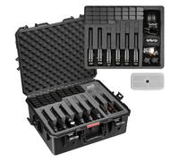 VEVOR Estuche Rígido para Pistola con Revestimiento de Espuma XPE, Funda para 8 Pistolas, Resistente al Agua y Polvo con Interior Personalizable y Asa 556 x 455 x 225 mm, Negro, Cumple con la TSA