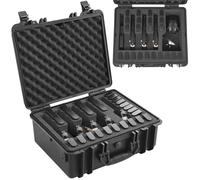 VEVOR Estuche Rígido para Pistola con Rvestimiento Precortado para 5 Pistolas Resistente al Agua y Polvo, 475 x 415 x 223 mm, Estuche para Pistola con Cerradura se Puede Llevar en Tren, Avión, Negro