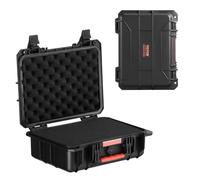 VEVOR Estuche Rígido Resistente a la Intemperie de 380 x 300 x 140 mm, Estuche Protector Resistente con Espuma Precortada y Asas Retráctiles para Viajes, Caza, Uso Militar, Táctico, IP67, Negro