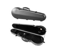 VEVOR Estuche para Violín 4/4 de Tamaño Completo, Estuche para Violín Triangular de Fibra de Carbono Compuesta con Higrómetro Integrado, Forro de Felpa, Correas Dobles para el Hombro, Negro