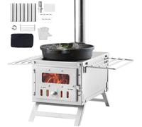 VEVOR Estufa de leña portátil Tienda de campaña Barbacoa Exterior 80" con tubos