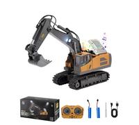 VEVOR Excavadora de Juguete con Control Remoto de Escala 1:20, Excavadora RC 11 Canales con Luces y Sonidos, Vehículos de Construcción Completamente Funcionales de Juguete con 2 Baterías para Niños