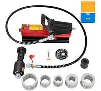 VEVOR Expansor de tubo de escape hidráulico, tamaño 1-5/8" a 4-1/4", bomba de pedal 10T con 4 troqueles, 2 cajas de almacenamiento para tubos de cobre y aluminio en reparación de automóviles