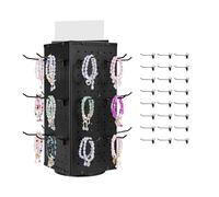 VEVOR Expositor Giratorio de Tablero Perforado de 188 x 188 x 520 mm con 24 Ganchos, 4 Lados de Acero Laminado en Frío Grueso, Organizador para Manualidades para Supermercados, Joyerías, Negro