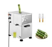 VEVOR Exprimidor de Caña de Azúcar Eléctrico 800 W, 300 kg/h, 4 Rodillos de Acero Inoxidable SUS 304 con Ajuste Automático, para Bares de Jugos, Puestos y Mercados Nocturnos, 550 x 380 x 520 mm