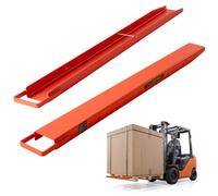 VEVOR Extensiones de Horquillas 1520 mm x 115 mm, Carga 2086,5 kg, 1 Par, con Bloqueo Inferior, Bucle de Retención, Acero Q235, Instalación sin Herramientas, Color Naranja para Carretilla Elevadora