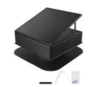 VEVOR Ventilador de Techo para Ático Solar Inteligente 35 W con Termostato, Flujo Aire 2400 CFM, Motor de CC sin Escobillas Incorporado para Refrigeración y Deshumidificación, 565 x 565 x 245 mm