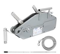 VEVOR Extractor de Cable de 1,6 T, Cuerda de Cabrestante Manual Extractor de Agarre Polipasto de Cabrestante de Cable con Longitud de 20 m Diámetro 11 mm para Puertos Fábricas