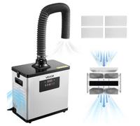 VEVOR Extractor de Humos de Soldadura 145 W Flujo de Aire de 510 m³/h, Absorbedor de Humos de Soldadura con Motor sin Escobillas, 10 Velocidades, Control Remoto, para Grabado Láser, Impresión 3D
