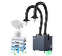 VEVOR Extractor de Humos de Soldadura 275 W con Mangueras Dobles Absorbedor de Humo de Soldadura 380 m³/h sin Escobillas con Filtros de 4 Etapas y 10 Velocidades para Soldadura, Grabado Láser