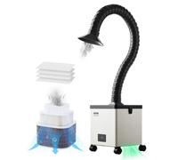 VEVOR Extractor de Humos de Soldadura 85 W con Mangueras Dobles Absorbedor de Humo de Soldadura 200 m³/h sin Escobillas con Filtros de 3 Etapas y 3 Velocidades para Soldadura, Grabado Láser