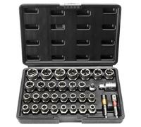 VEVOR Extractor de Pernos y Tuercas 29 Piezas Extractores de Pernos de 6 mm a 10 mm y 10,5 mm a 19 mm Herramientas de Extracción de Pernos Rotos de Acero CR-MO con Estuche para Quitar Pernos Rotos